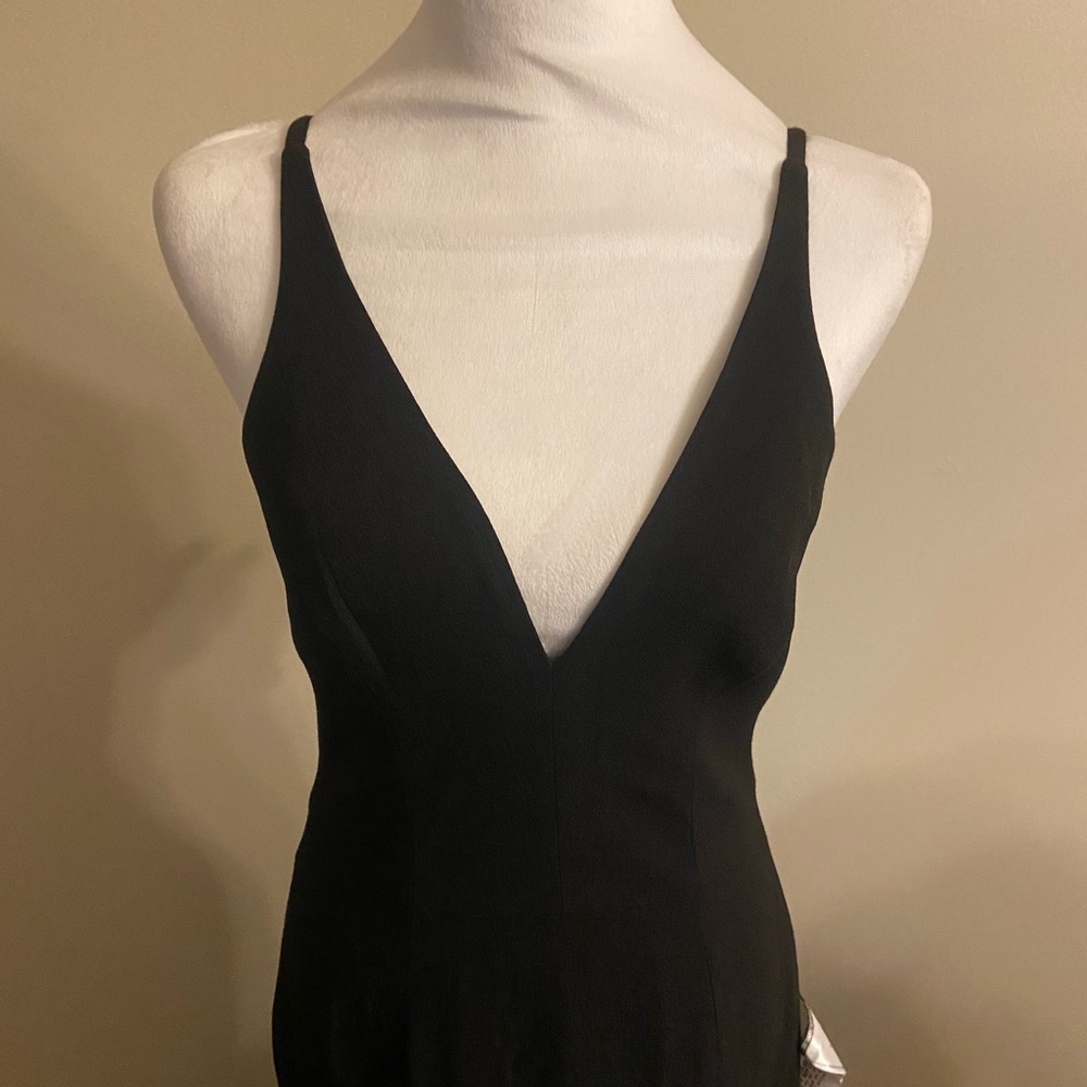 Elegant Black V-Neck Dress